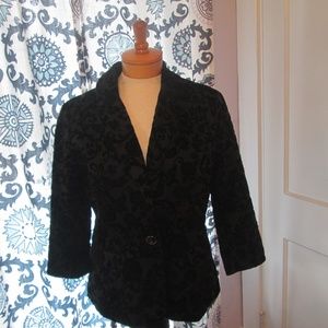 Dress Barn black floral on black blazer